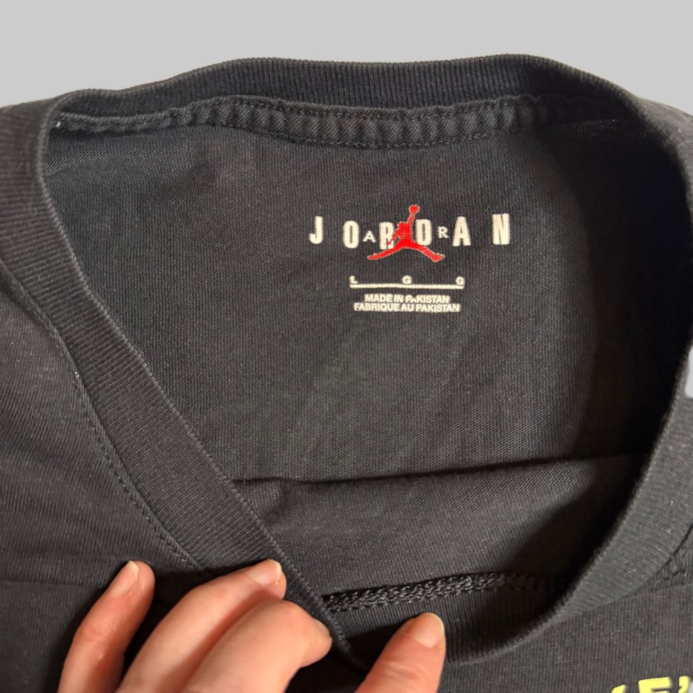 Jordan‎ Mike's Gym Breakfast Club Long Sleeve Graphic T-Shirt Black Large - Picture 3 of 5